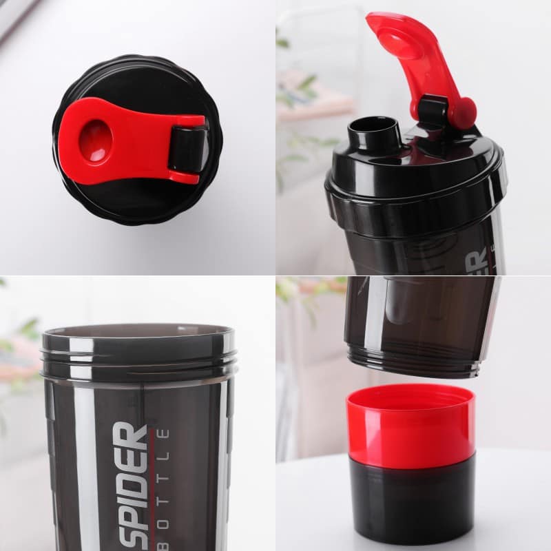 Spider Sport Gym Shaker Water Bottle 3 in 1 - Image 6