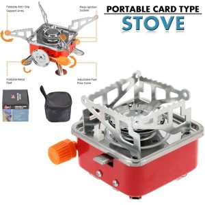 Outdoor Gas Burner Portable Backpacking Camping Hiking Portable Mini Camping Stove Card Type