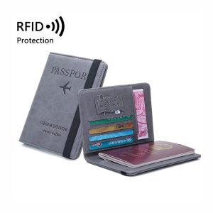 Passport Cover RFID Blocking For Cards Travel Leather Passport Holder Wallet Document Organizer Case
