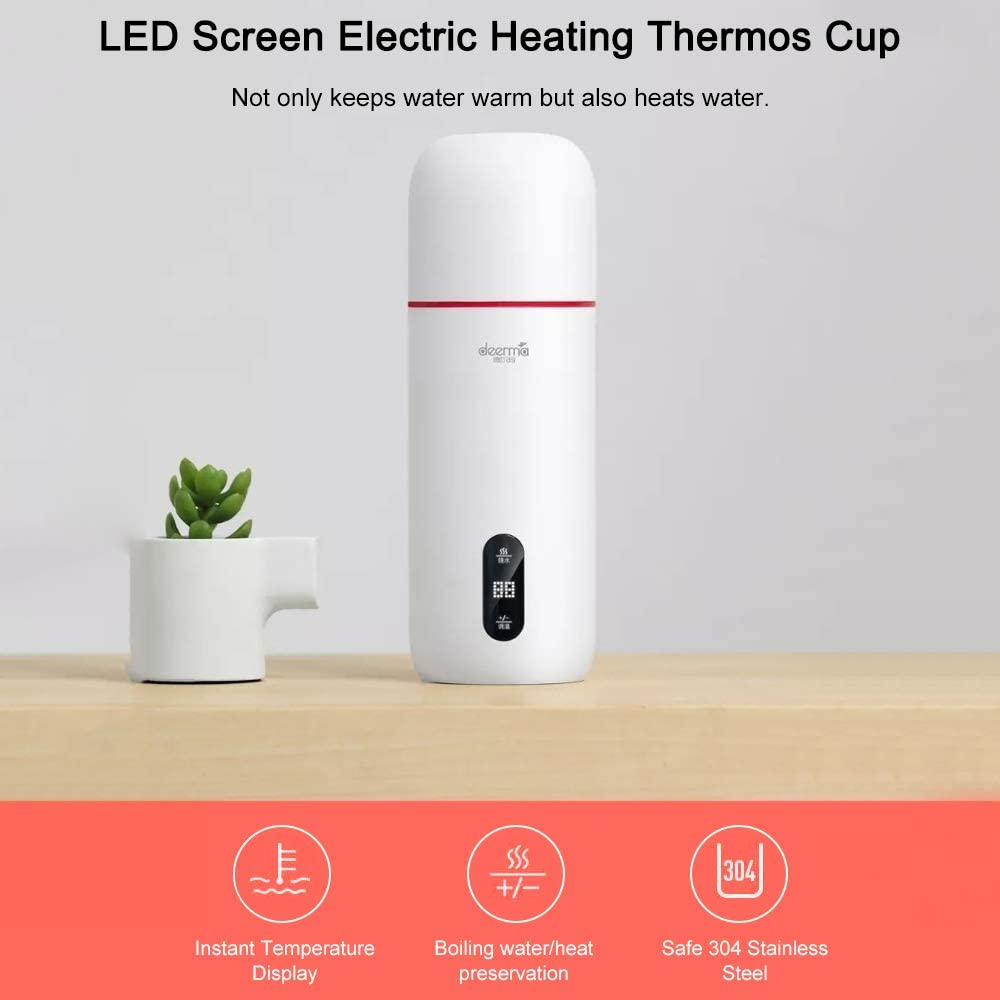 Xiaomi Deerma 350ML Stainless Steel Display Smart Touch Thermos Flask Cup - Image 2