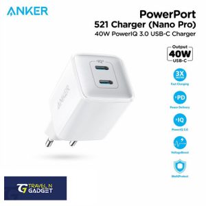 Anker Nano Pro 521 PIQ 3.0 Durable Compact Dual USB C 40W Fast Charger