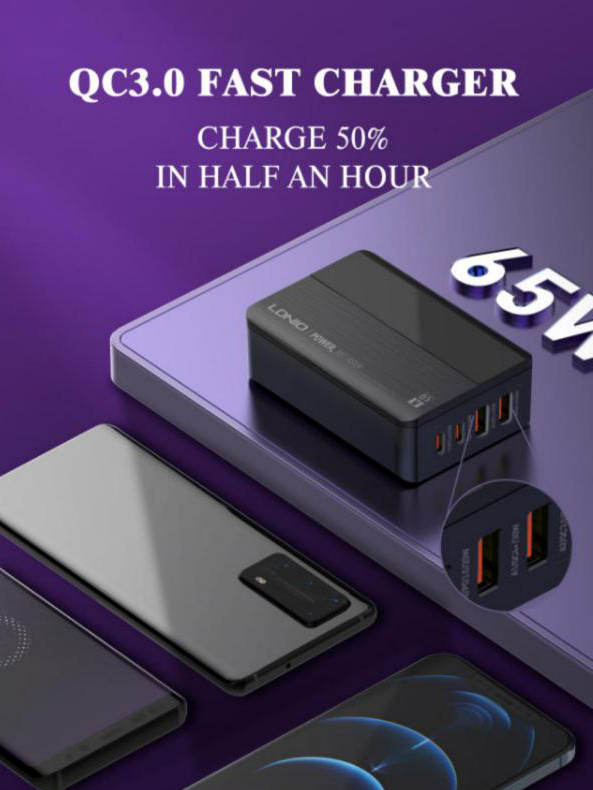 LDNIO 65W Super Fast Charging Station Desktop Mobile Charger - Image 6