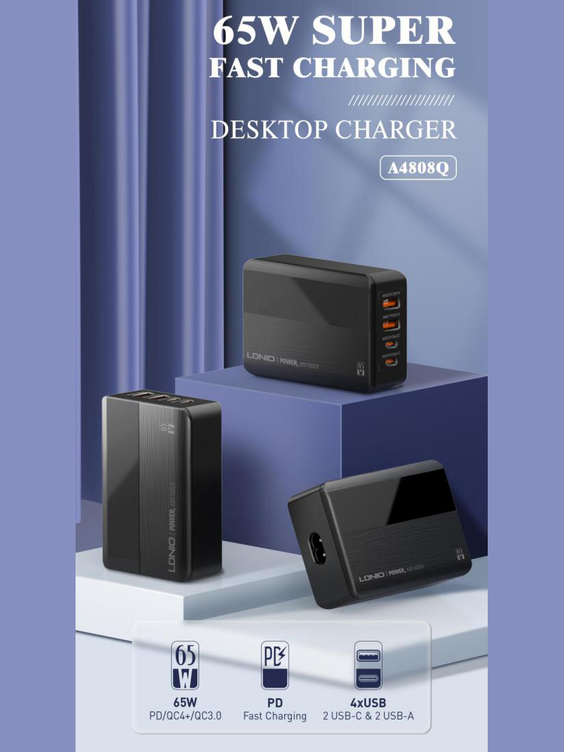 LDNIO 65W Super Fast Charging Station Desktop Mobile Charger - Image 7