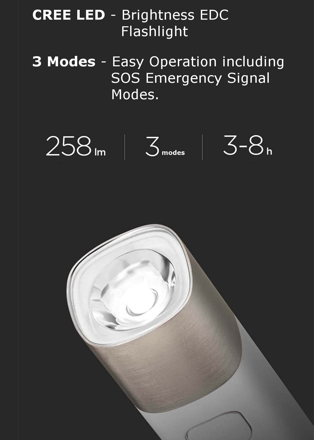 Xiaomi SOLOVE X3S USB Rechargeable Flashlight - Image 11