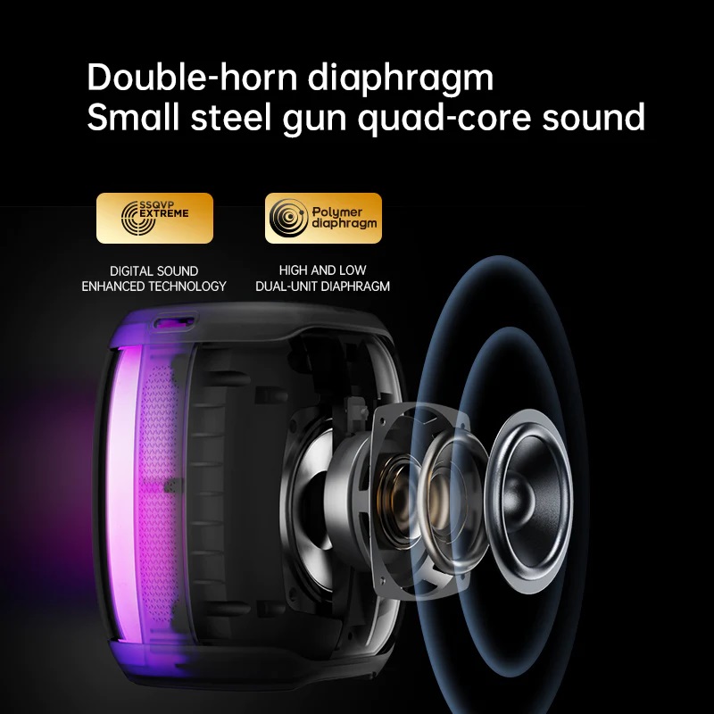 Sanag V12S Pro Bluetooth Speaker Lights 360° Big Surround Sound IPX5, Water-proof Wireless Speaker - Image 10