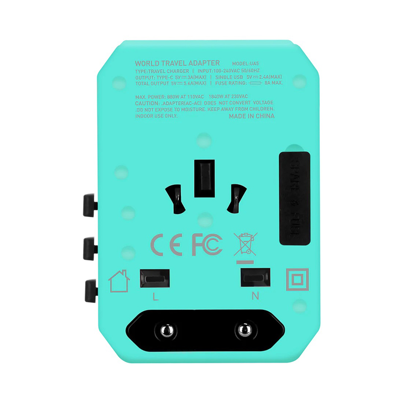 Momax UA5 1-World USB-C + 4 USB AC Travel Adapter - Image 7