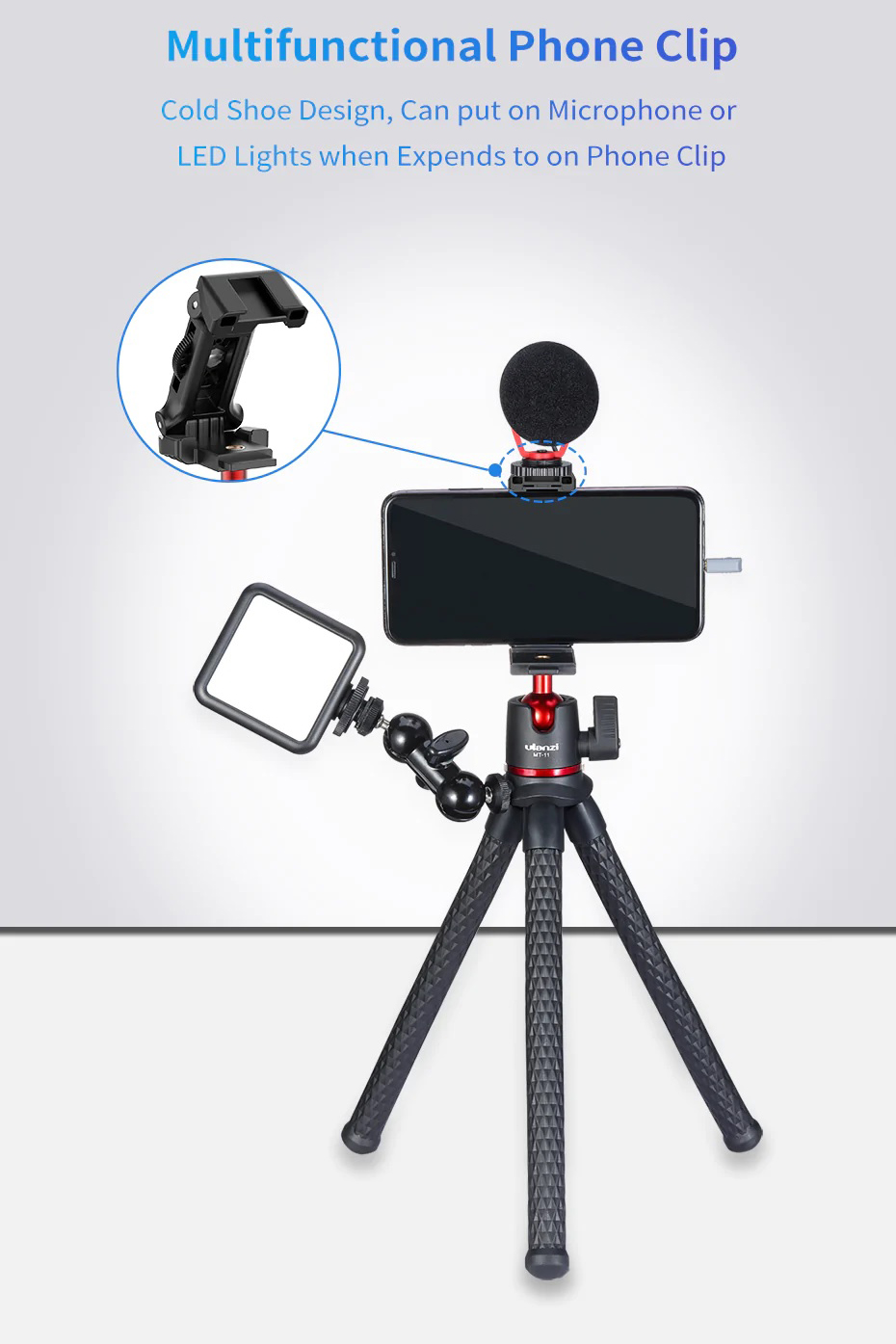 Ulanzi MT-11 Octopus Tripod with Built-In Phone Mount - Image 10