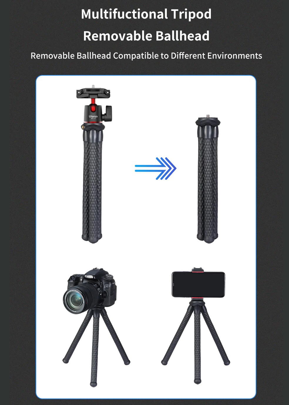 Ulanzi MT-11 Octopus Tripod with Built-In Phone Mount - Image 12