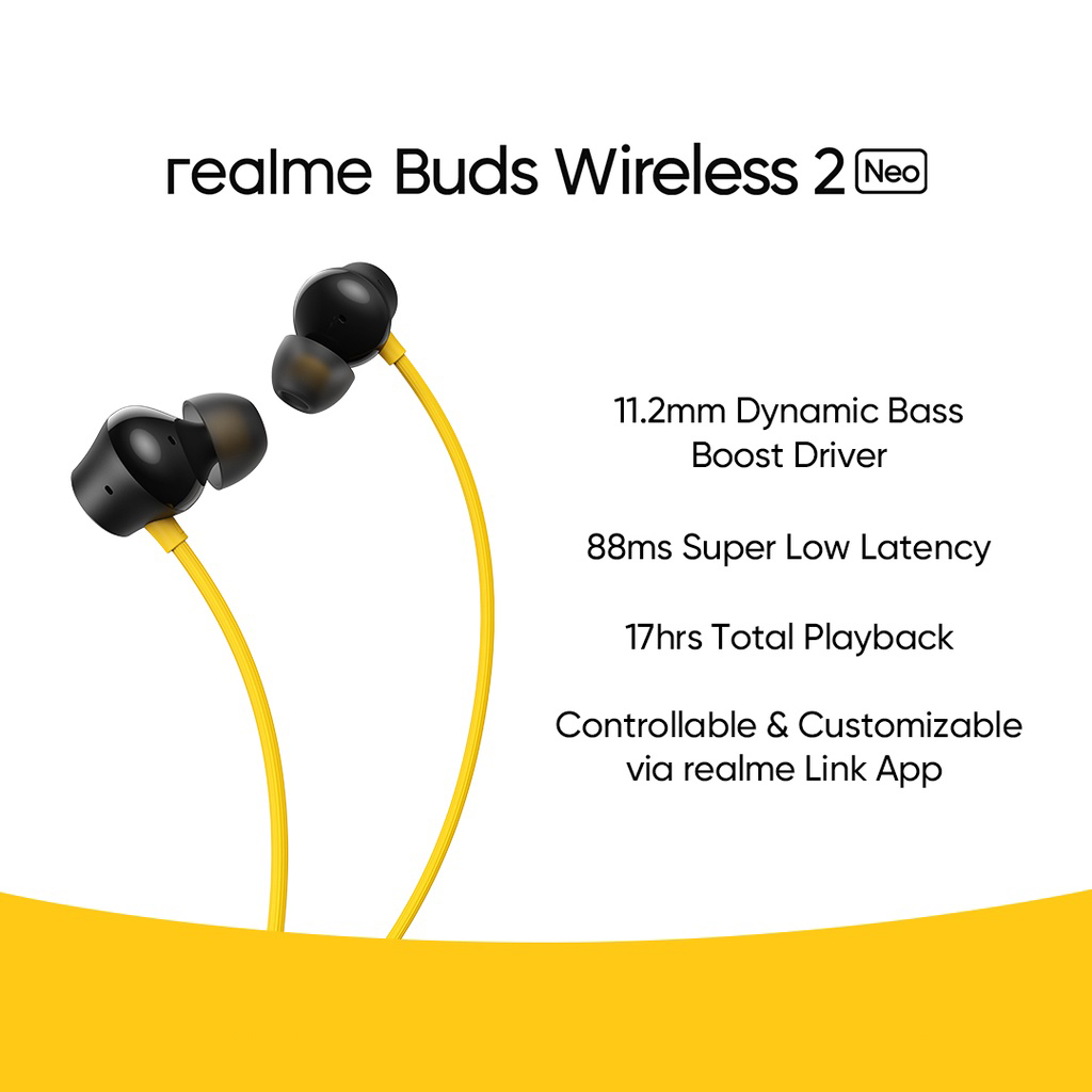 Realme Buds Wireless 2 Neo Earphones with Type-C Fast Charge