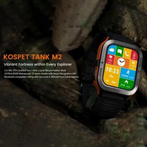 KOSPET TANK M2 Military Smartwatch Bluetooth 5.0 AI Voice Assistant VP60 Heart Rate Sensor Detection Watch