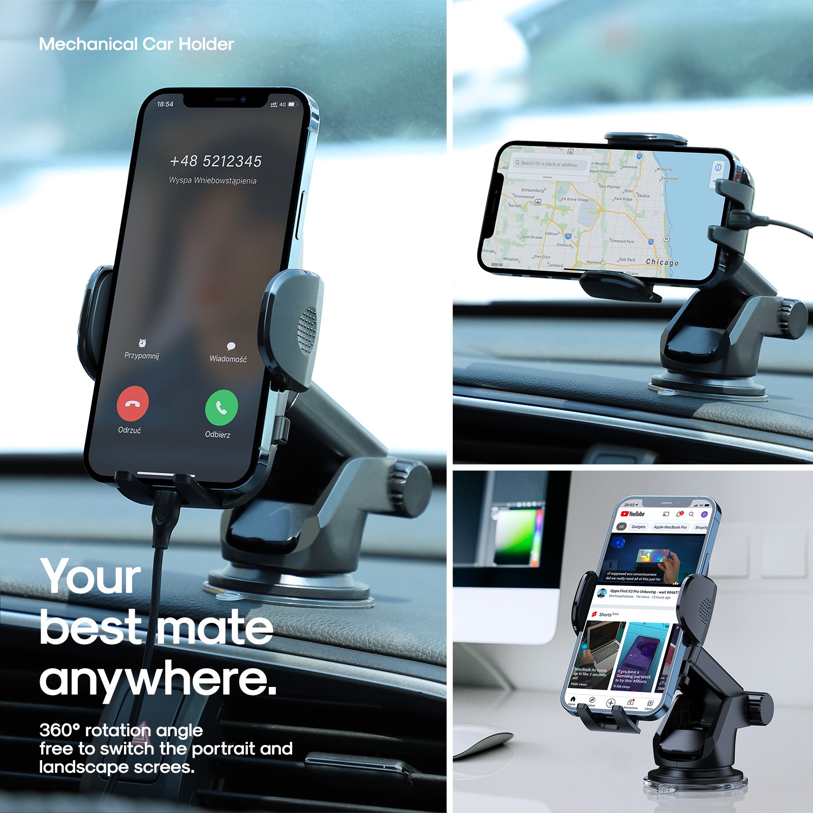 JOYROOM JR-ZS259 Car Dashboard Suction Cup Mount Bracket Holder - Image 2