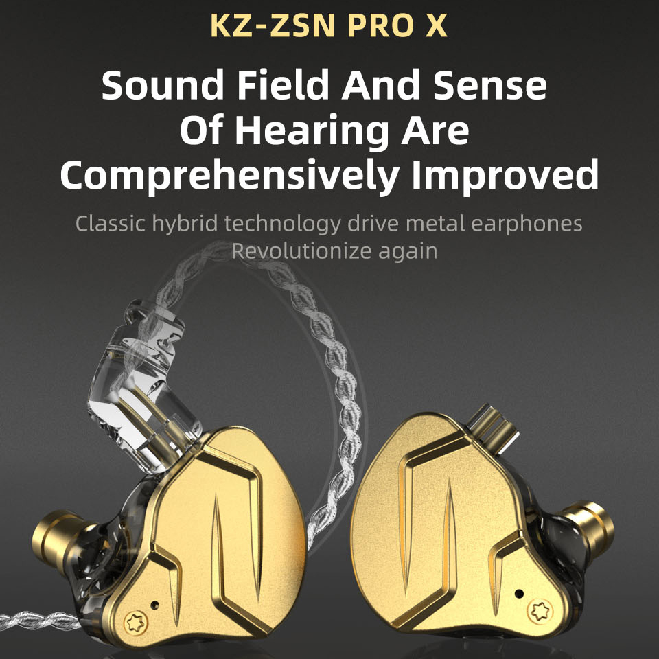 KZ ZSN PRO X Dual Driver Hybrid Metal Earphones - Image 2